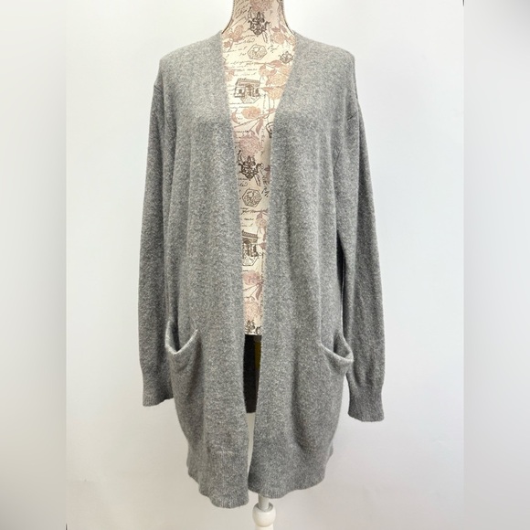 MADEWELL Heather Gray Alpaca/Merino Wool cozy Ryder Open Cardigan size M - Picture 4 of 16